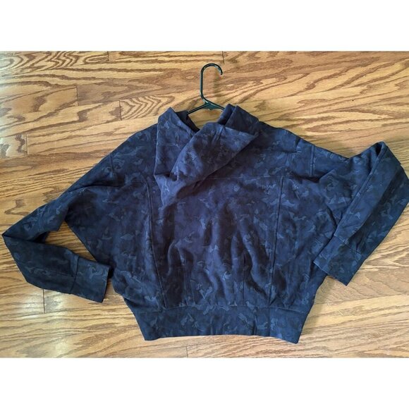 Athleta Navy Blue Camo Farrallon Hooded Printed Sweater Small - Picture 4 of 4